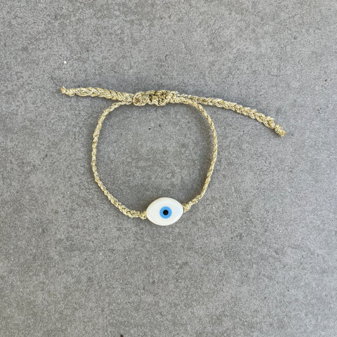 Braided Evil Eye (White)
