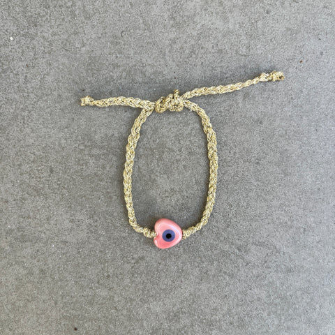 Braided Evil Eye (Pink)