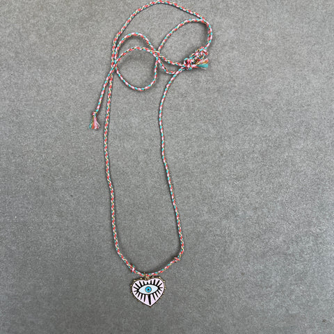 Evil Eye Heart Baby Pink