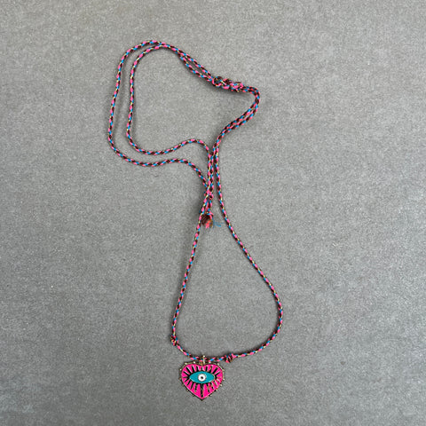Evil Eye Heart Bright Pink