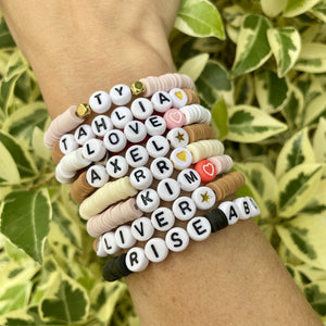 Flat Bead Bracelets (8-15 Letters)